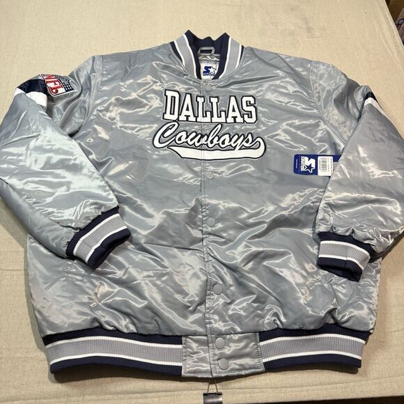 NWT Vintage 90’s NFL Dallas Cowboys STARTER Satin Bomber Jacket Men’s Size 3XL - Picture 1 of 7